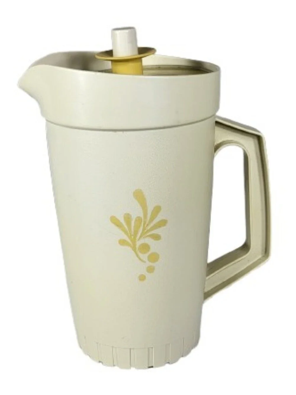 Tupperware #874-14 Almond Harvest Gold 1.5qt Pitcher With Push Button Lid